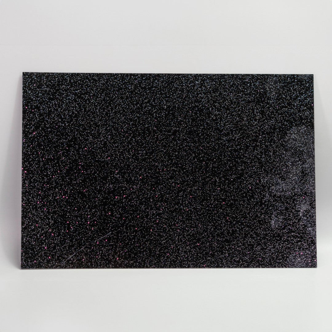 Black Glitter Acrylic Sheet - Multiple Sizes Available