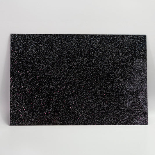 Black Glitter Acrylic Sheet - Multiple Sizes Available