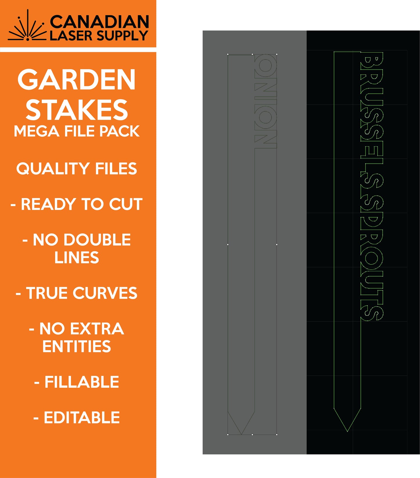 Garden Stakes Mega File Pack - Over 225 - Laser Ready Cut Files in SVG, PDF, DXF and more - Compatible With Glowforge and All Engravers