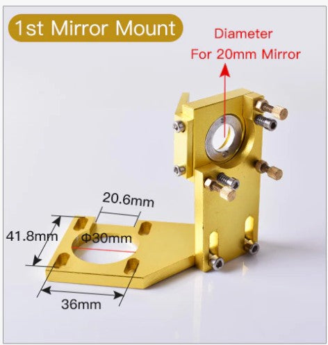 CO2 Laser Holder Kit - Nozzle, Mirrors, Holders and Lens